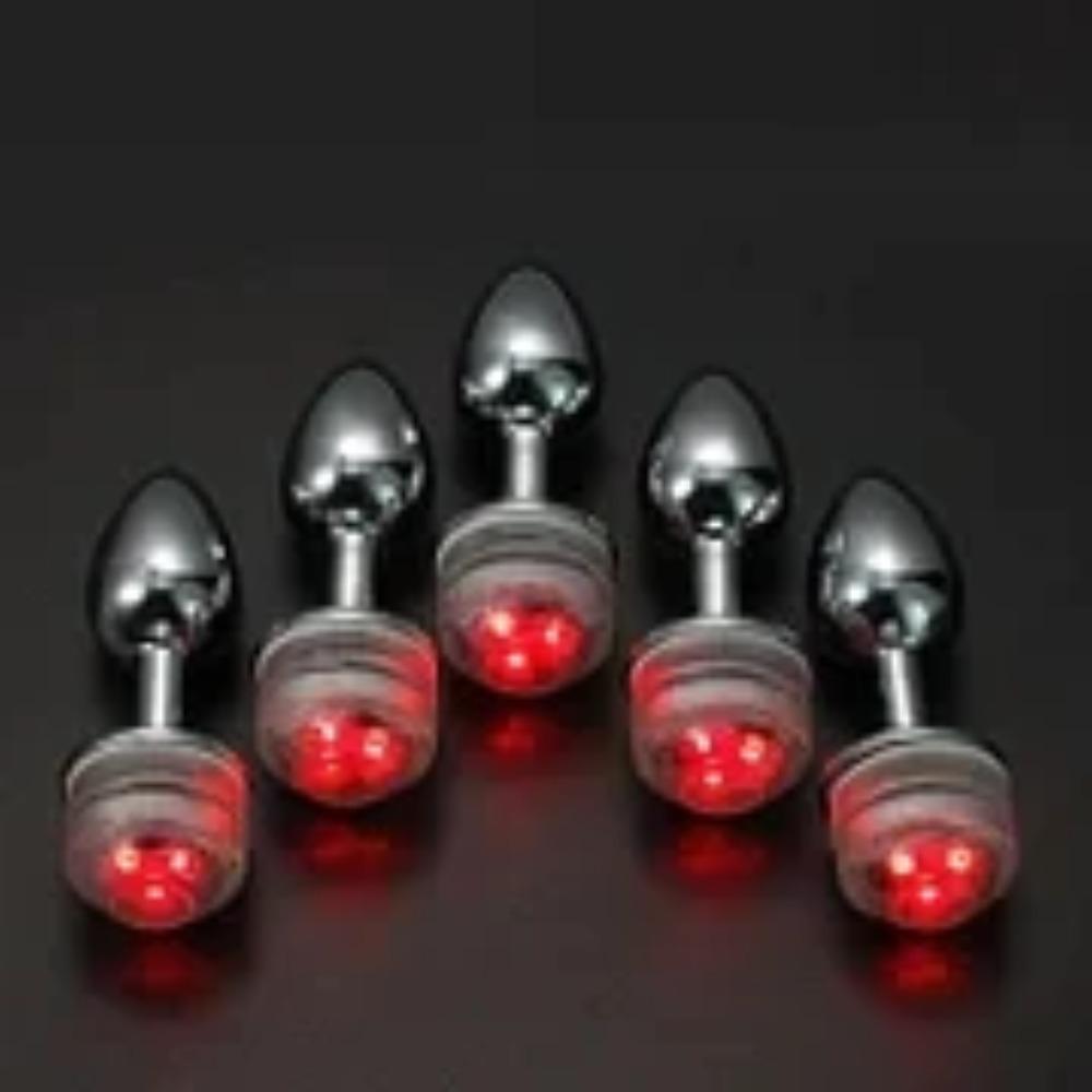 Lightening Butt Plug with Multicolor LED, Remote Control, and Vibrating Function for Couples