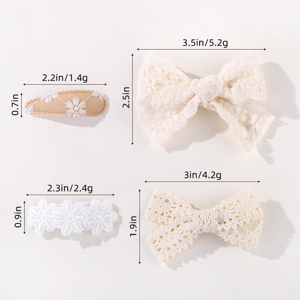 1 Set Lace Bow BB Hair Clips Hair Bangs for Girl Ins Flower Hairgripes Candy Color Fresh Daisy Waterdrop Hairpins for Children