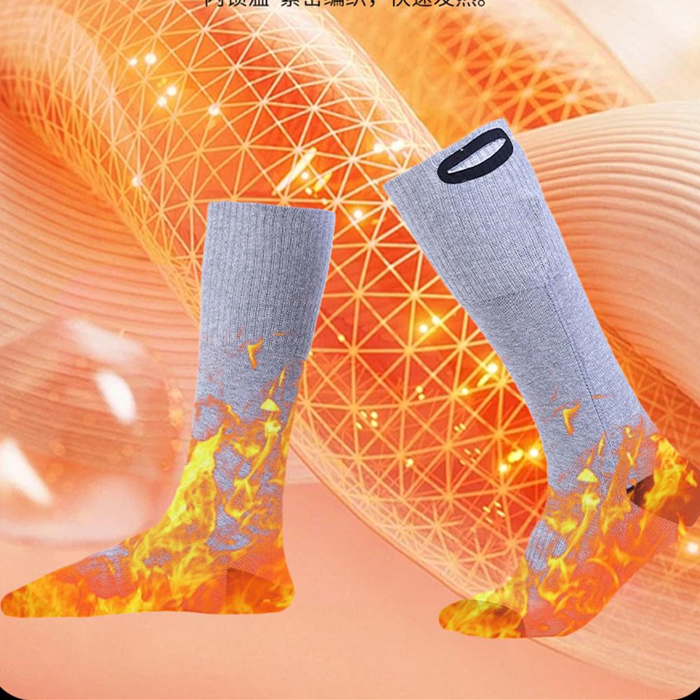 Elektrisch beheizte Socken Elektrische Heizsocken Waschbare Skisocke mit eingebauten Heizfeldern Fußwärmer für Camping Wandern