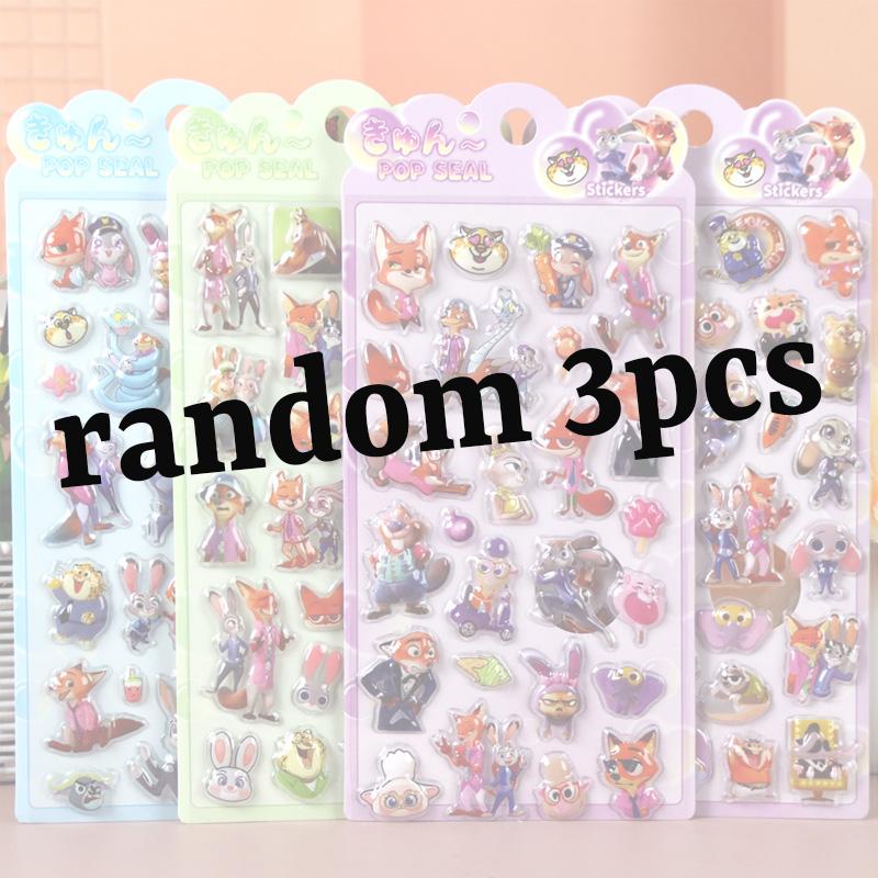 Zootopia 2 3D Jelly Sticker Disneys Gary Judith Nick Anime Stationery Kids Notebook Crystal Paster Decoration Children Toys Gift