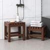 Non-slip Solid Wood Shower Stool for Elderly - Waterproof, Anti-corrosion Bathroom Stool for Foot Washing