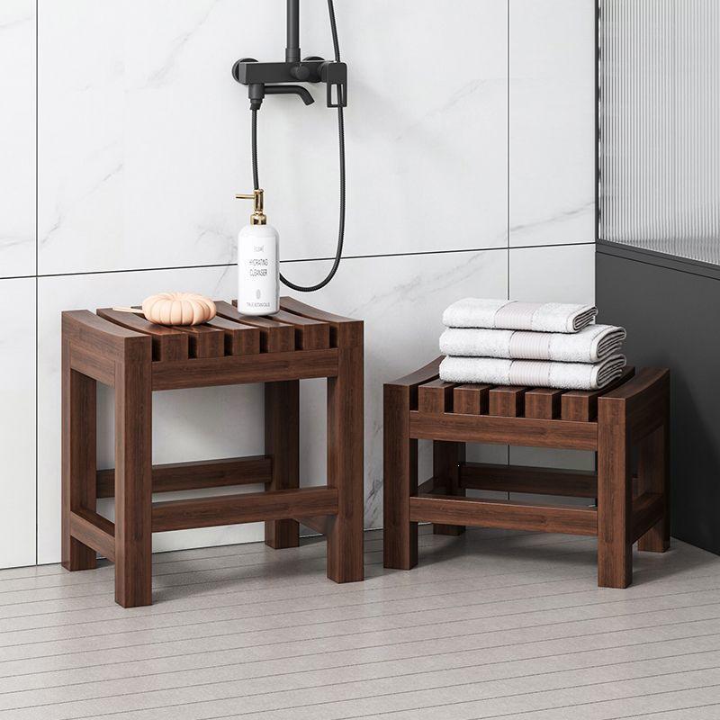 Non-slip Solid Wood Shower Stool for Elderly - Waterproof, Anti-corrosion Bathroom Stool for Foot Washing