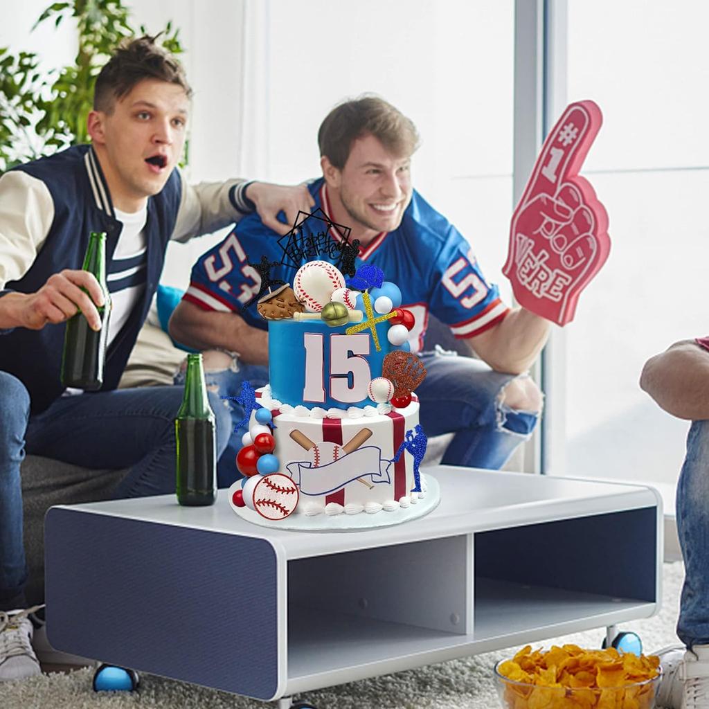 Sport-Thema Babyparty Baseball Kuchen Dekorationen Baseball Kuchen Topper Zubehör Für Jungen Männer