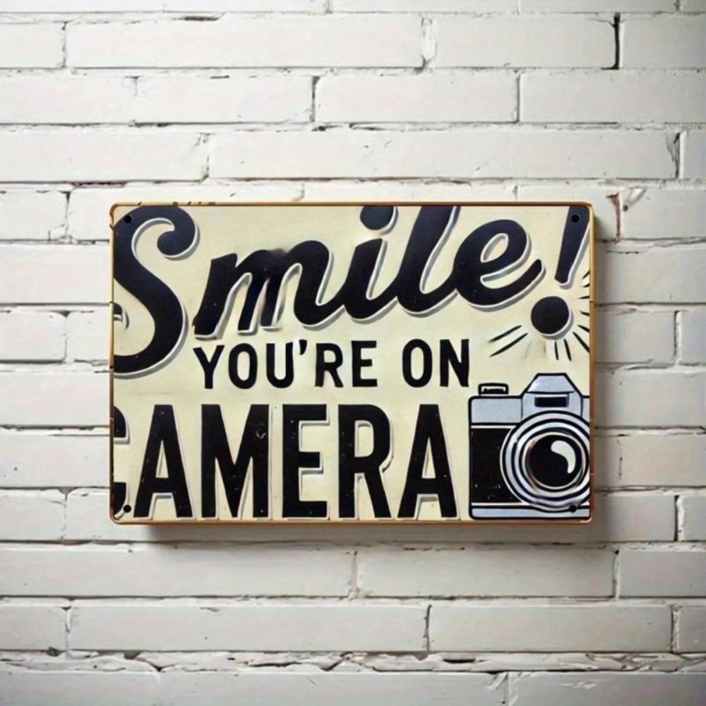 Vintage Metal Sign Smile You Are In Frame 20x30cm Home Office Decor