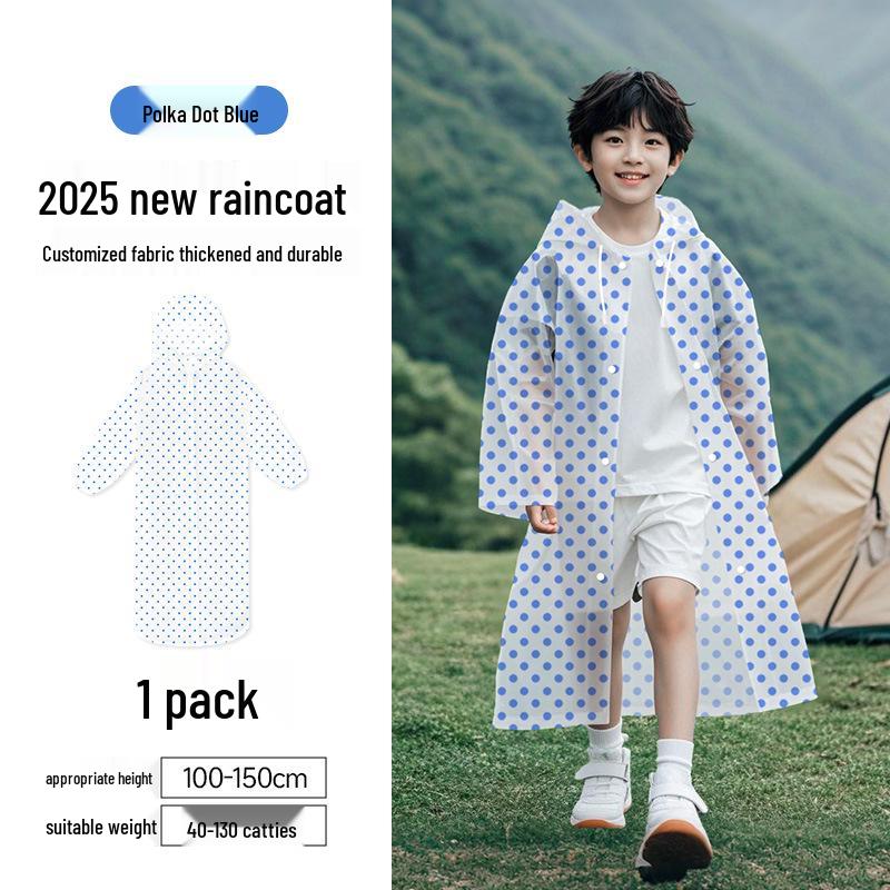 Children's and Student Long EVA Poncho – Waterproof, Disposable Raincoat for Girls and Boys