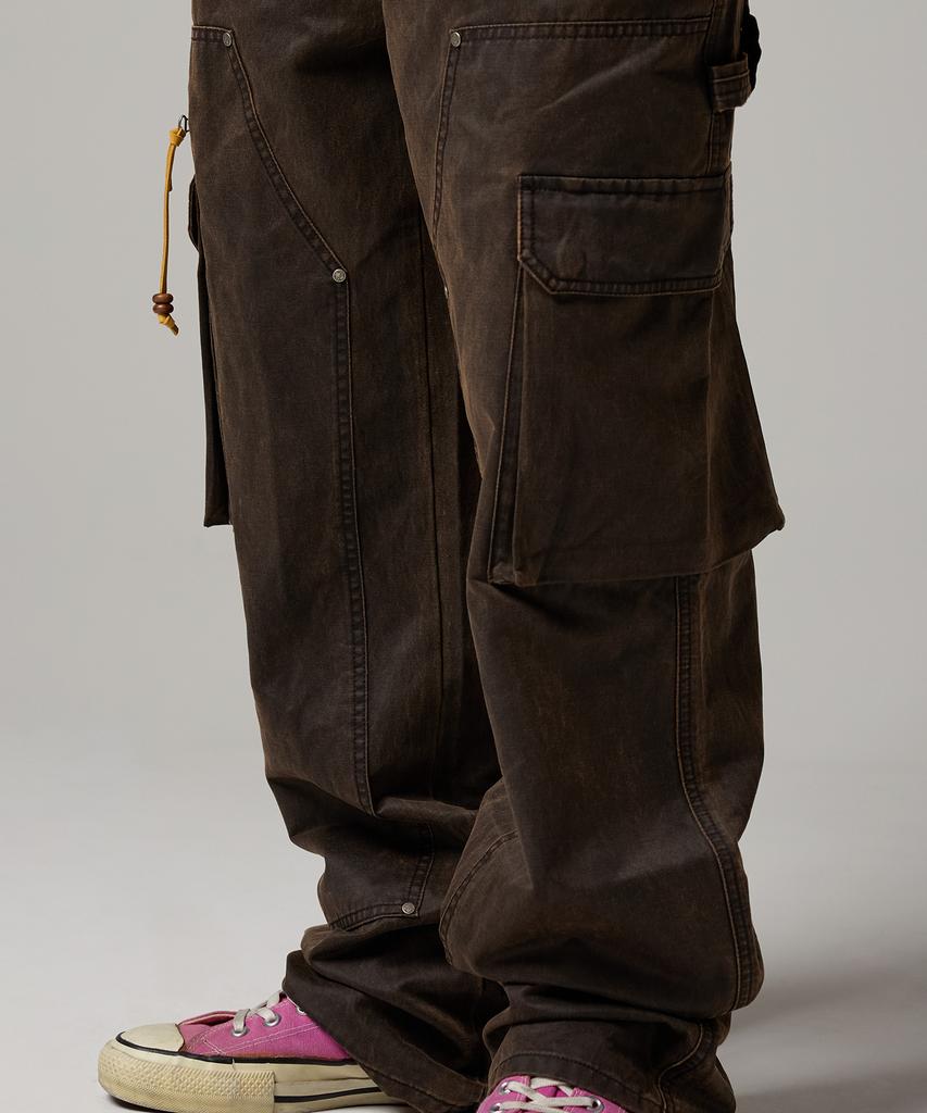 DICKIES Canvas Double Knee Cargo Pants Dark Brown