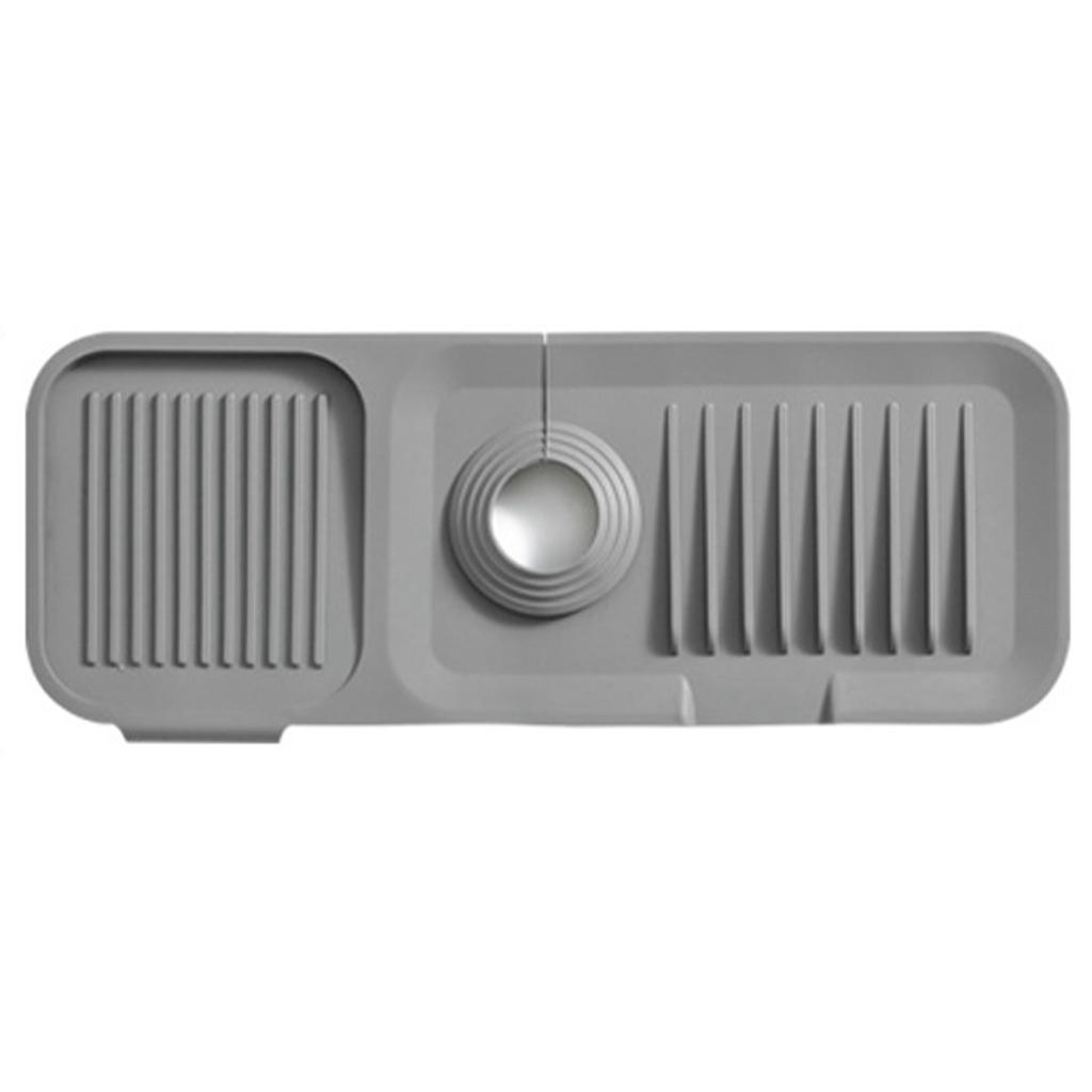 Faucet Mat Silicone Sink Guard Safe Clean Odorless Sink Accessory for Kitchen Bathroom Dark Grey