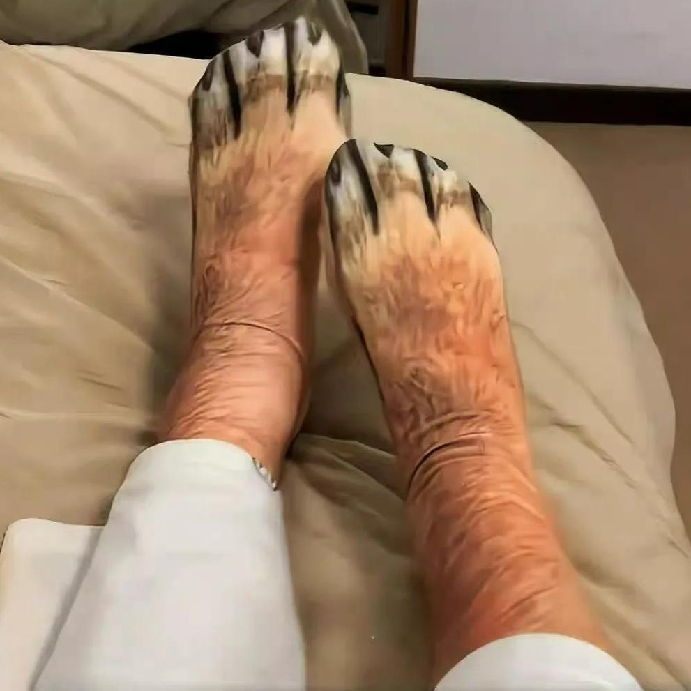 Unisex Adult 3D Print Animal Paw Socks Creative Funny Cat Dog Dinosaur Tiger Paw Socks Novelty Mid Tube Sockings Christmas Gifts