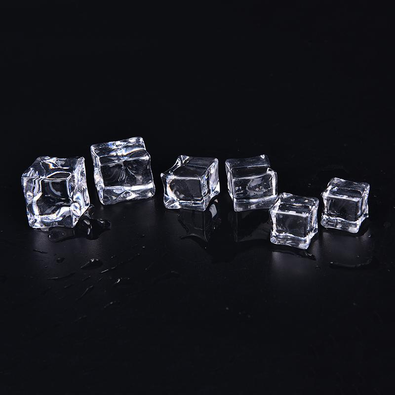10Pcs/Pack Fake Artificial Acrylic Ice Cubes  Clear 2/2.5/3Cm Square,