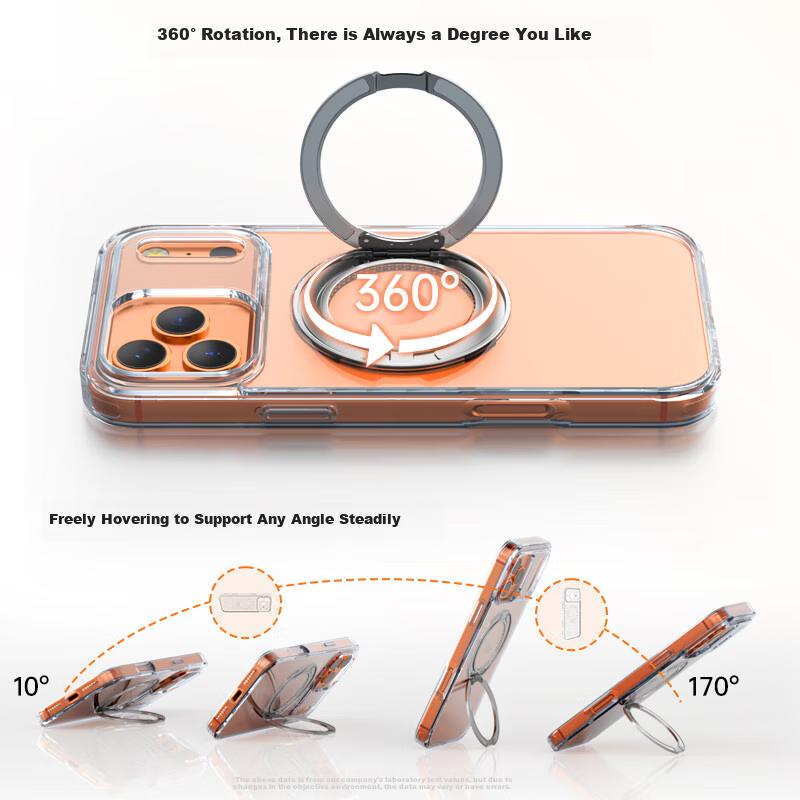 Stiger 360° Magnetic Zero-Touch Case for 17 Pro Max, Magnetic Full Coverage MagSafe Transparent Anti-drop Anti-scratch Case
