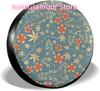 Delumie Funny Floral Pattern Flower Spare Tire Covers Potable Corrosion Wheel Covers Sun-Proof for Trailer RV SUV Truck Cam