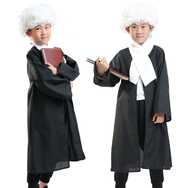 Childrens Courtroom dressing up Costume Soft Breathable Fabric Lawyer Judge Pretend Play Outfit For Boys And Girls
