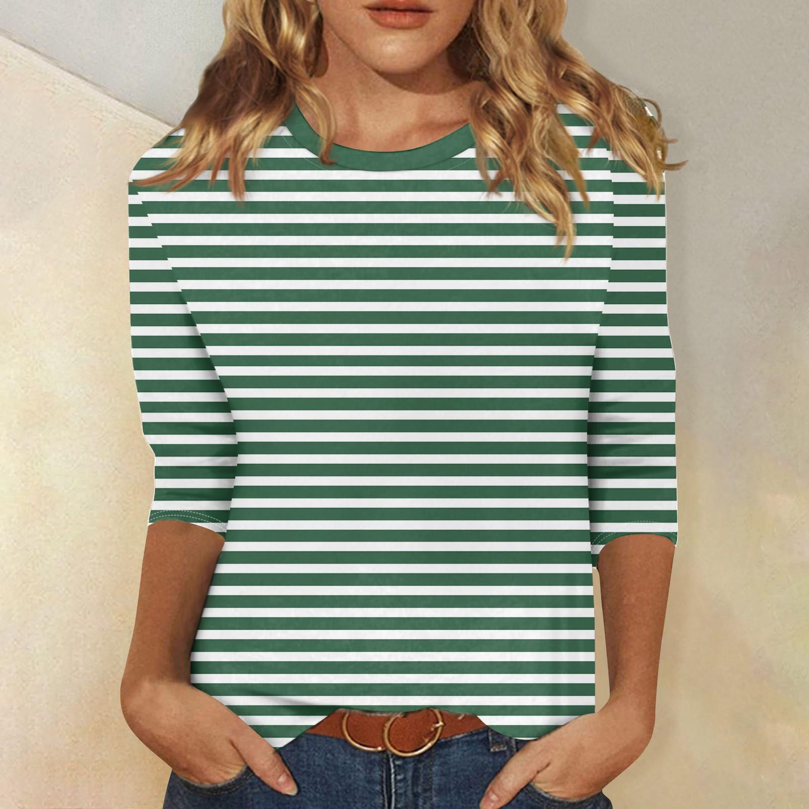 Женская модная повседневная футболка с круглым вырезом и длинным рукавом с принтом — фото 8