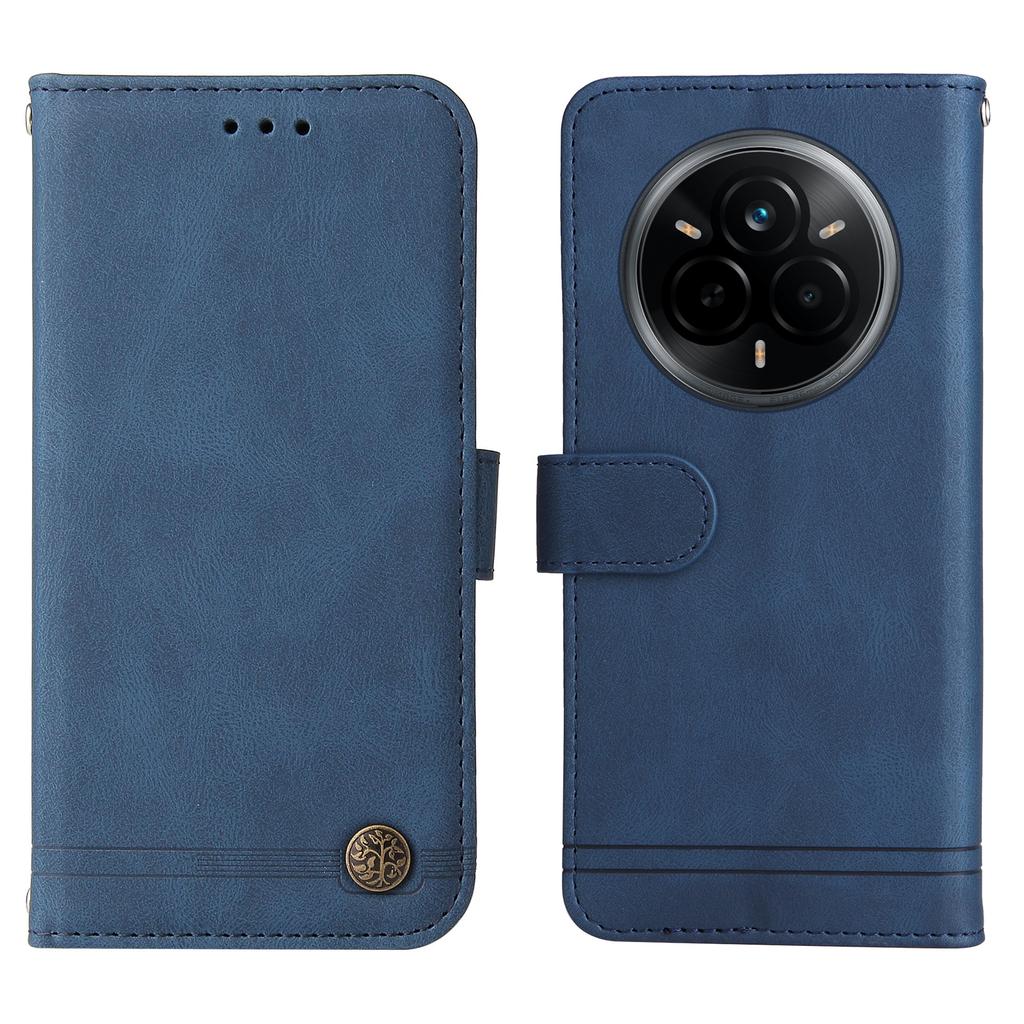 For Realme 14 Pro 5G Leather Wallet Cases Skin Touch Phone Cover Stand with Strap