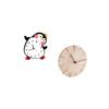 Creative Cartoon Penguin Wooden Wall Clock Multifunctional Decorative Lovely Battery Powered Non