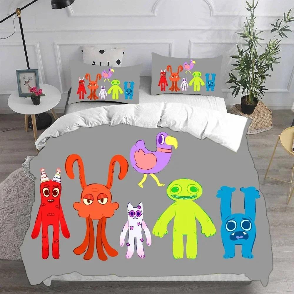 Seturi de lenjerie de pat cu joc imprimat 3D Garten of Banban, plapumă, cuvertură de pat, husă de plapumă, seturi de fețe de pernă, dimensiune pentru copii și adulți