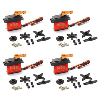 Digitalservo, 20 kg, hohes Drehmoment, 4-teilig, 180 Grad, Edelstahl-Getriebeservo für RC-Autos im Maßstab 1/8, 1/10, 1/12