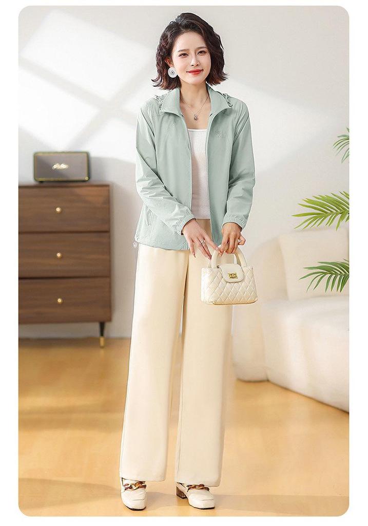 2026 Spring Fashion Sun Protection Jacket for Middle-Aged & Elderly Women - Lightweight, Stylish Summer Wear