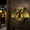 Decorative Animal Door Knocker with Raised Head and Lifting Handle for Wood, Metal, Garden, Entry, and Shop Entrances