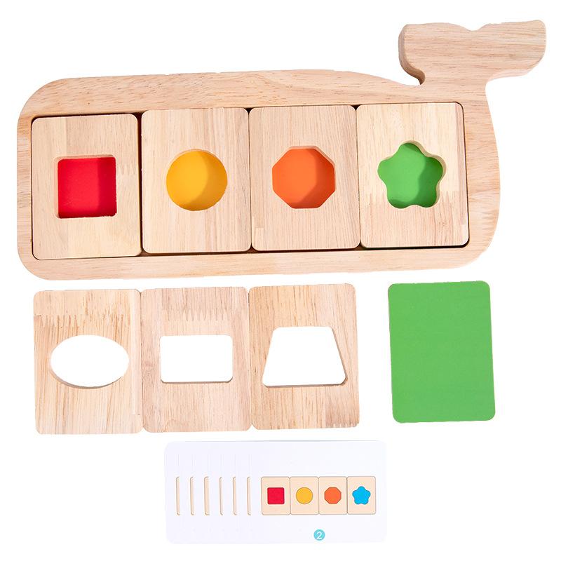 Montessori Geometry Color Separation Puzzle Wooden Toys Sensory Training Shape Matching Games Children Early Education Cognition