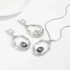 SHIXIN Exquisite Irregular Acrylic Drill Pendant Necklace Earrings Set Women 2026 New Geometric Hollowout Clavicle Chain Jewelry