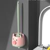 Pig-Shaped Toilet Brush Cute Sturdy Bathroom Cleaning Brush High-Density Bristles Soft Brushes Toilet Cleaning Brush Wall Mount