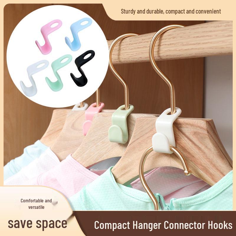 ABS One-Piece Hanger Connector Hooks for Wardrobe Space-Saving Clothes Drying Rack