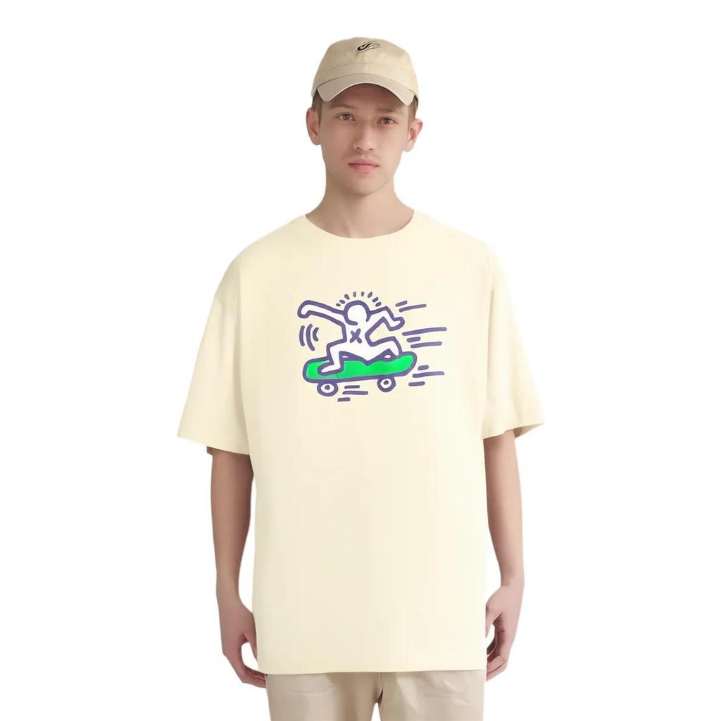 UNIQLO UT T-Shirts Men's Light Beige Crew Neck Moderate (Unisex) T-Shirts 459305 30
