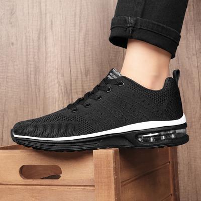 (New) Large Size Men's Shoes Sports Casual Flying Weaving Breathable Lightweight Running Shoes Air Cushion Couple Shoes