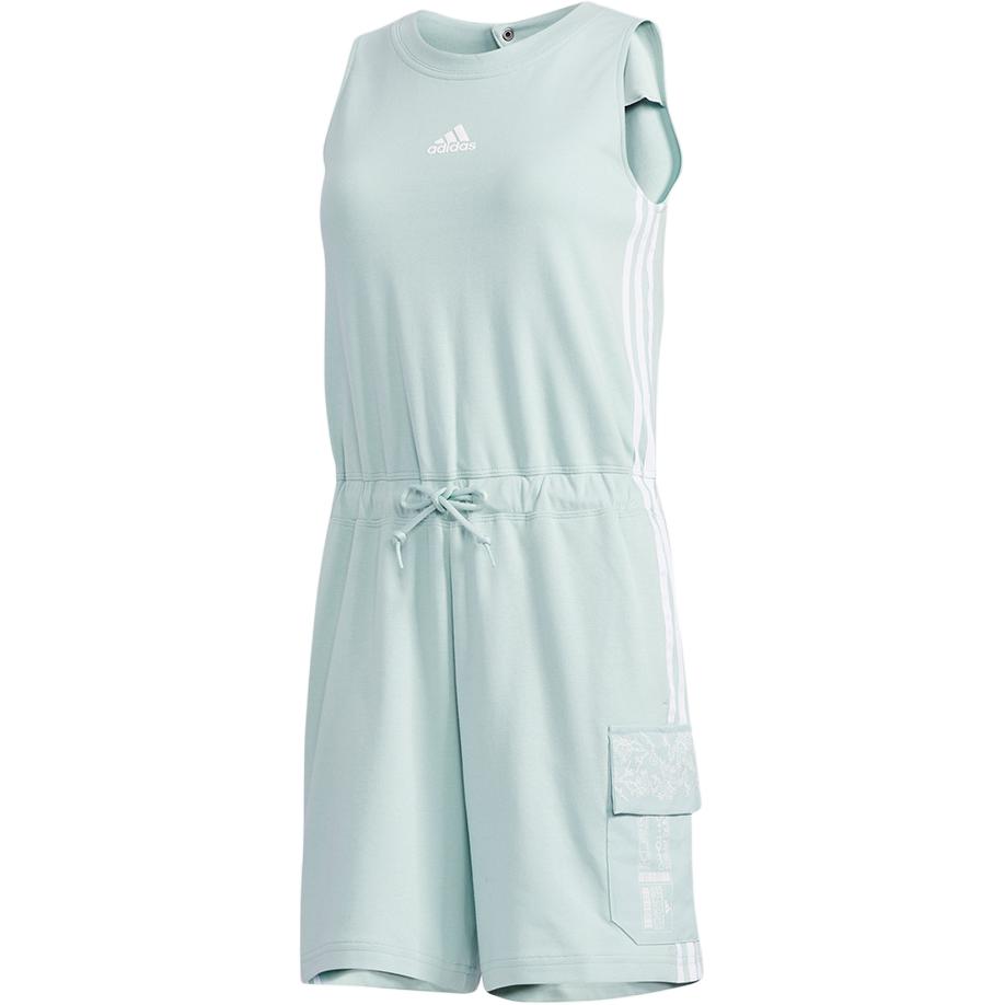 

adidas Women s Short Jumpsuit Light Aqua GL9644 XL
