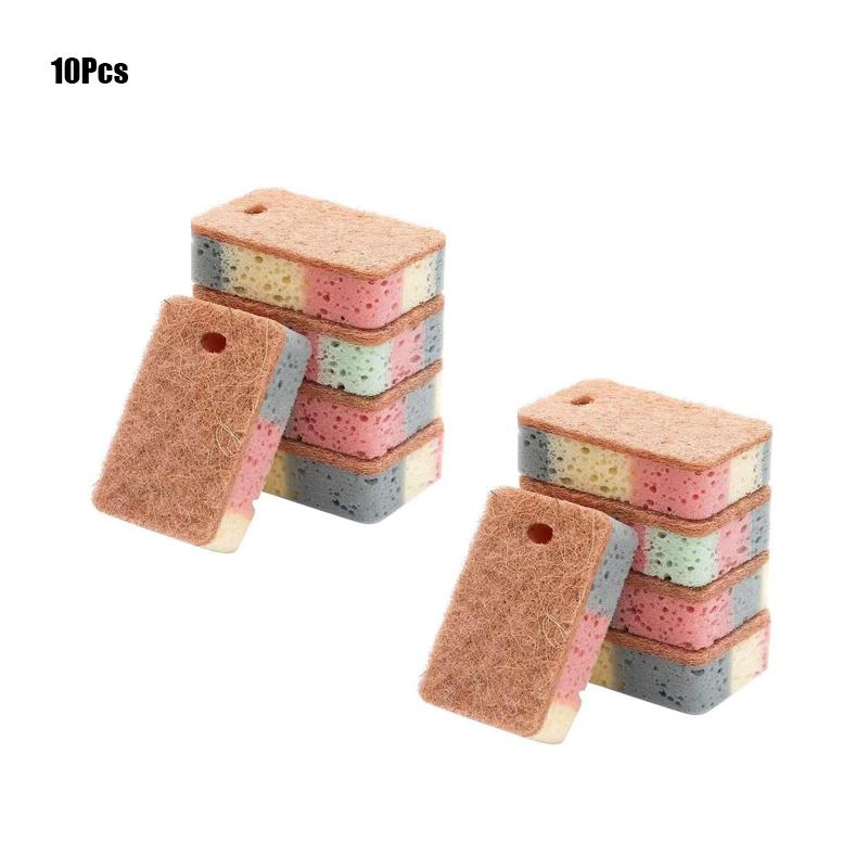 Multi-surface Cleaning Dishwashing Sponge 1-20Pcs Colorful Wood Pulp Cotton Magic Scrub Pads for Kitchen Home Bathroom Use