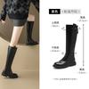 Augustine Black Boots Women's 2025 New Autumn and Winter Fleece Thick-soled Thick-legged Small Knight Boots Boots