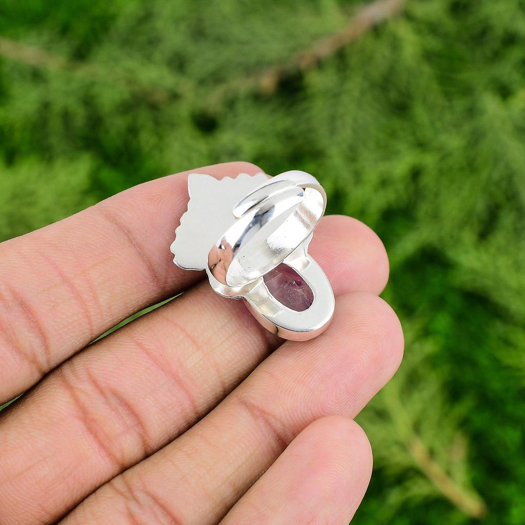 Natural African Amethyst Multi Stone Engagement New Ring Jewelry Sterling Silver