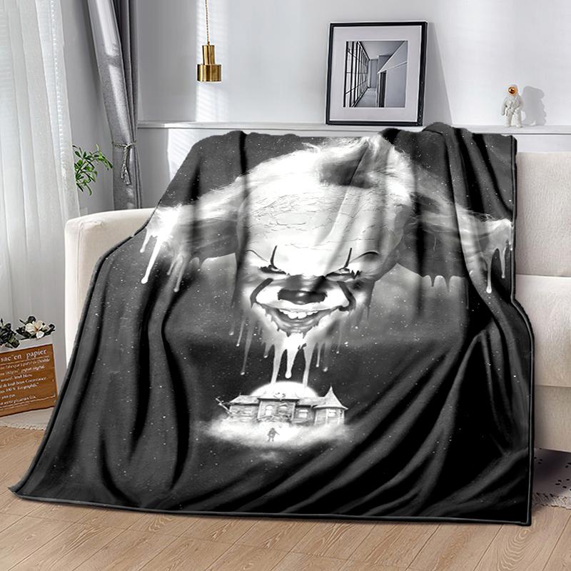 1pc Blanket Pennywise the Dancing Clown1 Print Design, Lightweight Blanket for Sofa, Bed- Soft &Warm, Gift for All Seasons Like Christmas, Halloween