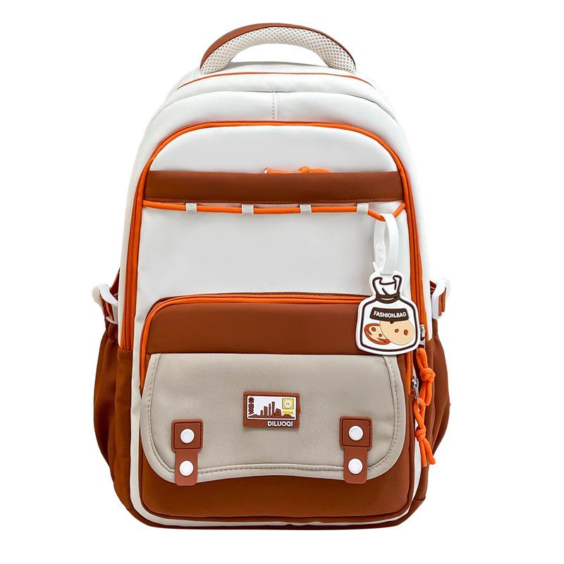 Schoolbag Simple and Cute Style Student Schoolbag Female College Student Large Capacity Backpack Fashionable Casual Sweet Contrasting Color Backpack