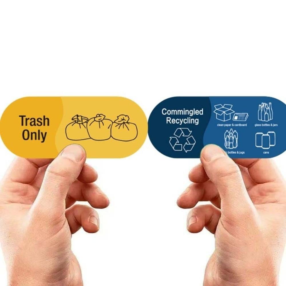 Recycling Trenn Mülleimer Aufkleber Vinyl Klebstoff Gemischt Recycle Stciker Logo Abziehbilder Wasserdicht Mülleimer Aufkleber Etikett