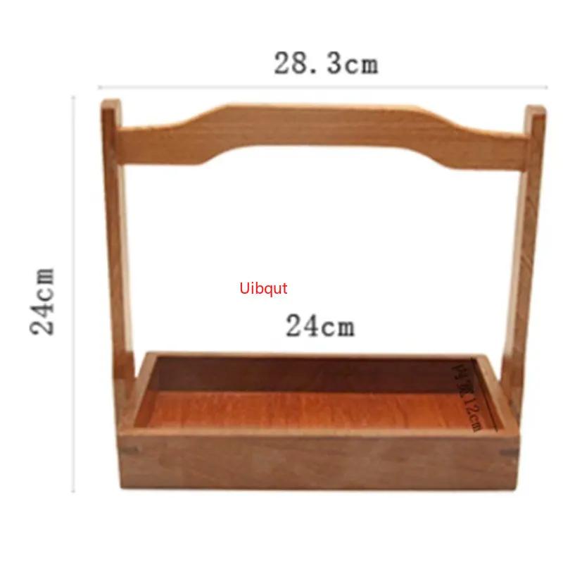 

Деревянная коробка-тоут Китайская переносная посуда для пикника Коробка для димсамов Корзина для хранения вещей Контейнер для десертов Поднос для чая Инструменты для украшения торта