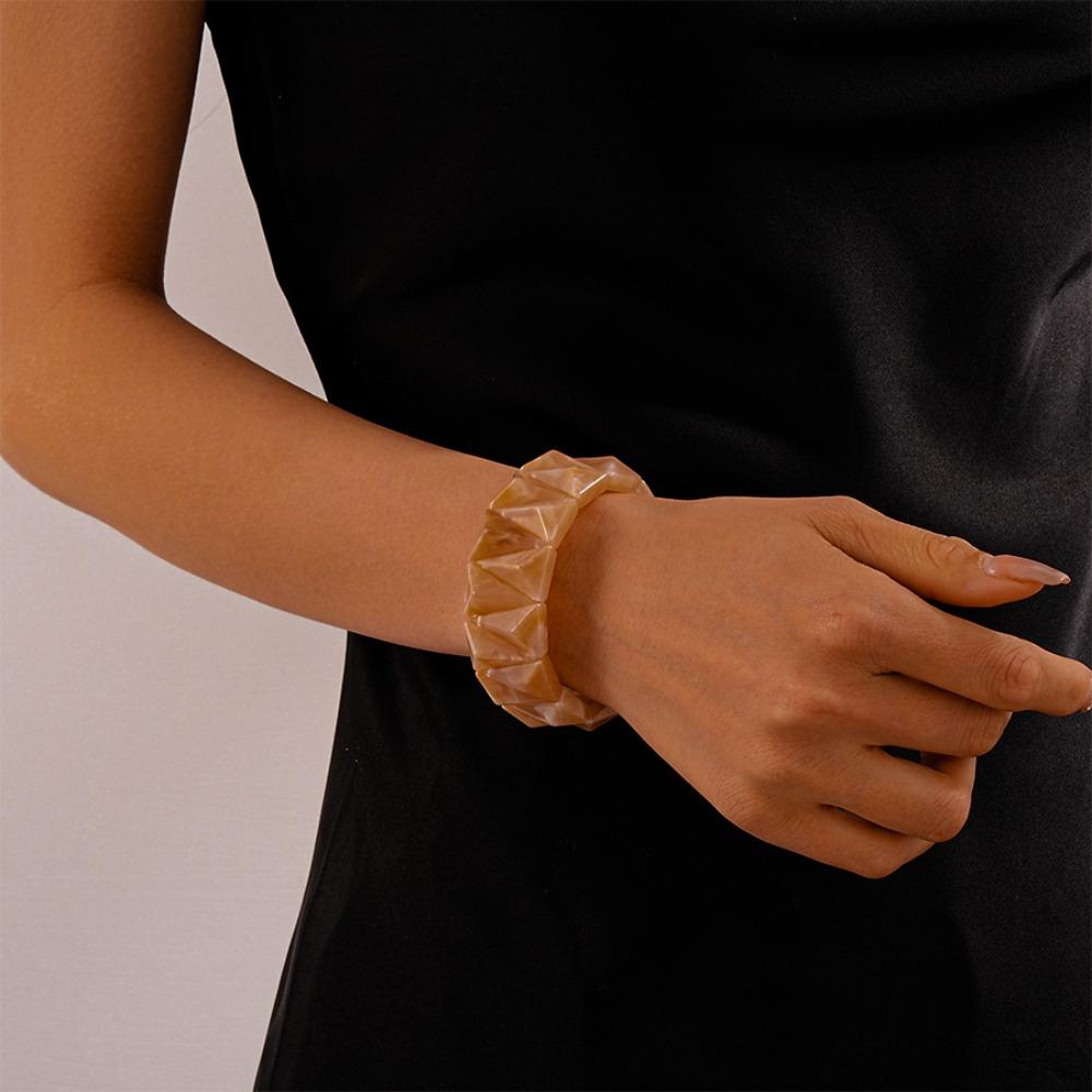 Smudging Irregular Wide Bracelet Bohemian Retro Hand Ring Unique Acrylic Bangle  Decoration