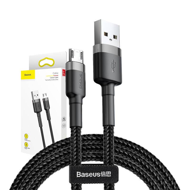 Kabel Usb Do Micro Usb Baseus Cafule 2.4A 0.5M (Szaro-Czarny)