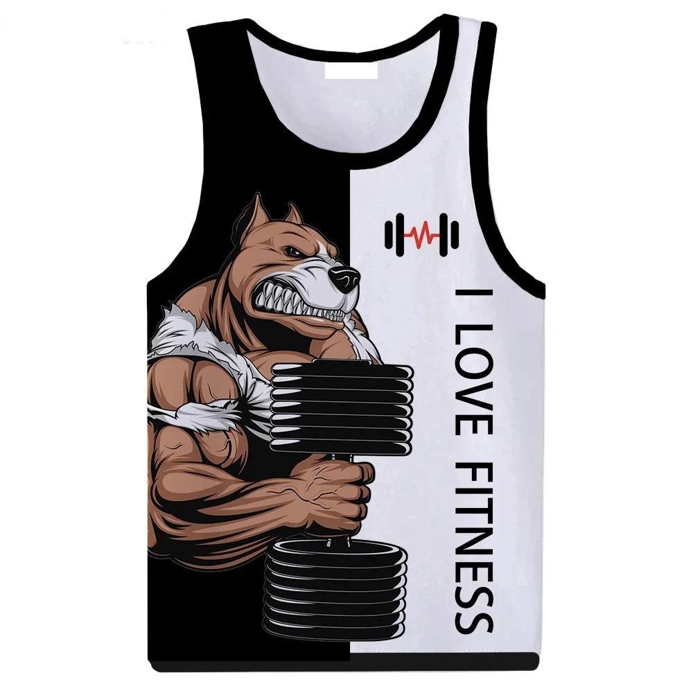 Summer Printed Tank Top for Men, Fitness Tank Top, Casual Quick-drying Sports Tank Top