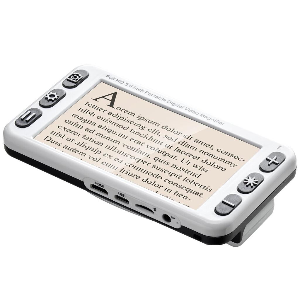 Portable Digital Magnifier, 127mm HD Electronic Video Magnifier for Low Version, 2X - 48X Electronic Reading Aid with 13MP Near & Far Dual Lens, 26