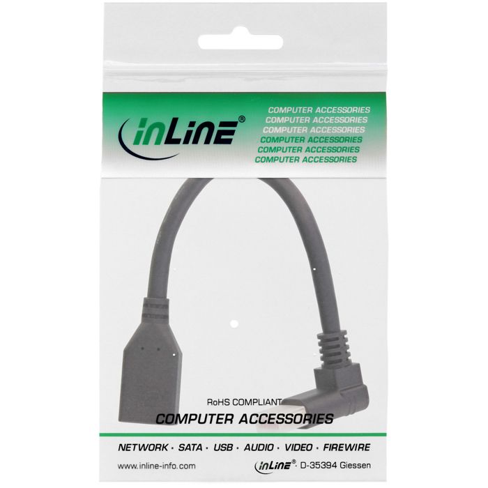 Inline® câble adaptateur displayport 1.4 st-bu 8k4k coudé vers le haut
