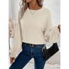 Women S Solid Color Crew Neck Long Sleeve Loose Fit Casual T Shirt