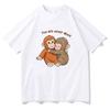 Punch Monkey T-shirt Schattige Baby Aap met T-shirts Emotioneel Cadeau Dierenvrienden Puur Katoen Top Dames Unisex 2026 Nieuwe Zomer