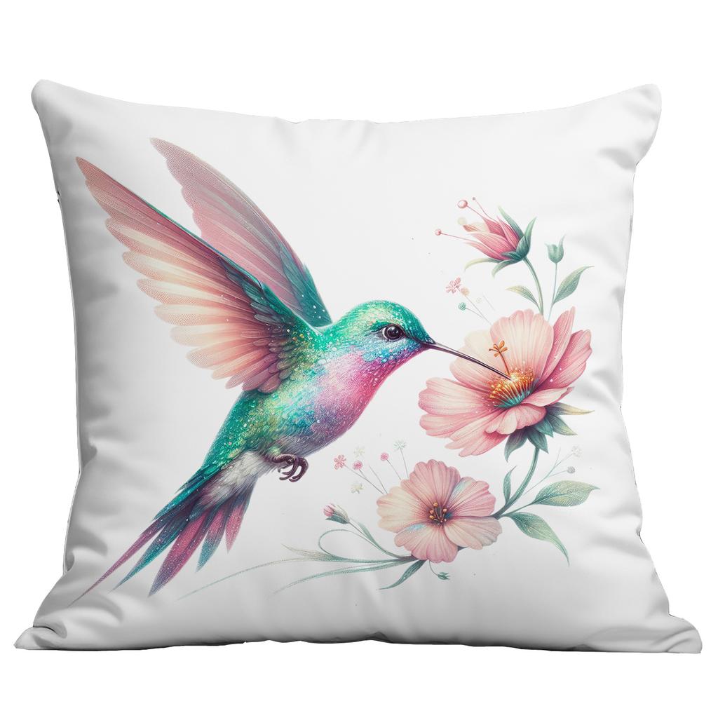 New Vintage Gold-plated Flower Hummingbird Print Pillowcase Home Sofa Cushion Pillowcase