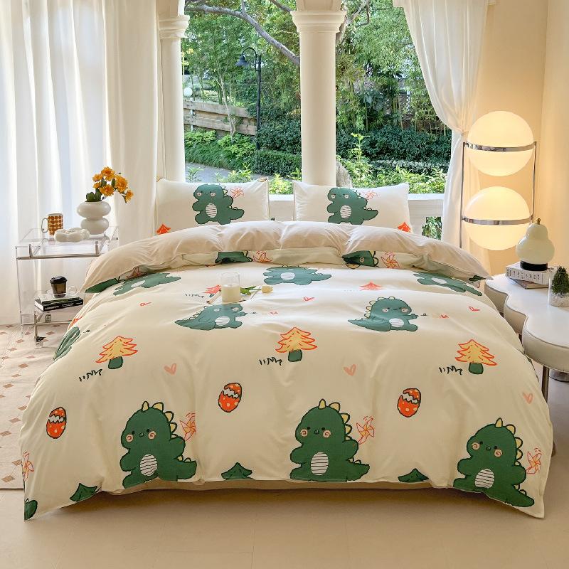 Four-piece Cartoon Single-piece Bedding Dormitory Bed Sheet Quilt Cover Ins Quilt Cover Three-piece Set Spring