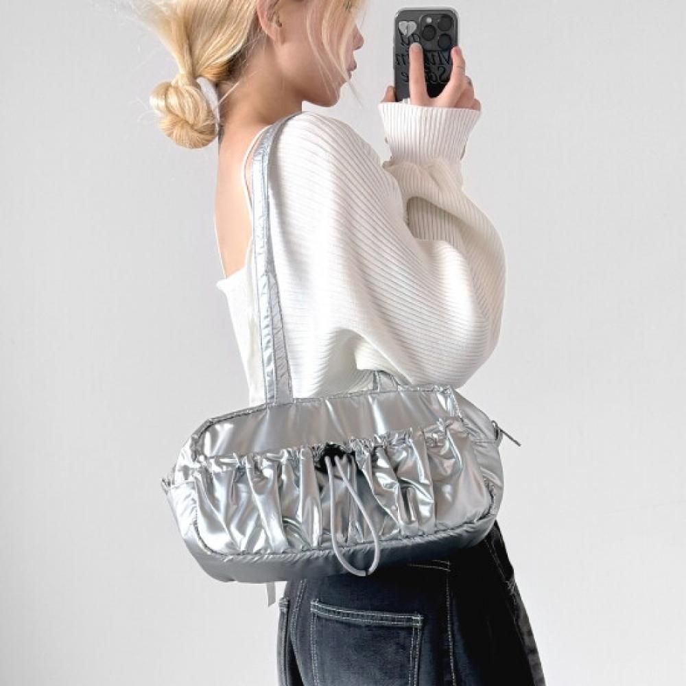 Fromheaven Raining Glossy Baguette Shoulder Bag