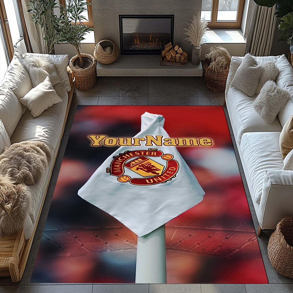 Manchester Customize Your Name Area Rug Design for Game Room Outdoor Balcony Dormitory Antislip Carpet Anime Office Decor