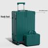 Leather Spinner Suitcase with Pull Handle, Large Capacity, Combination Lock - Perfect for Women, Men, and Students.