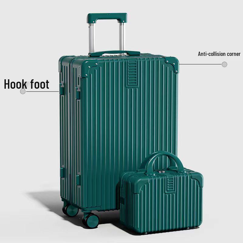 Leather Spinner Suitcase with Pull Handle, Large Capacity, Combination Lock - Perfect for Women, Men, and Students.